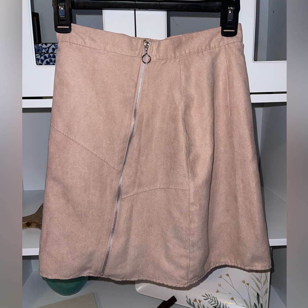 Suede Mini Skirt - Pink/Salmon